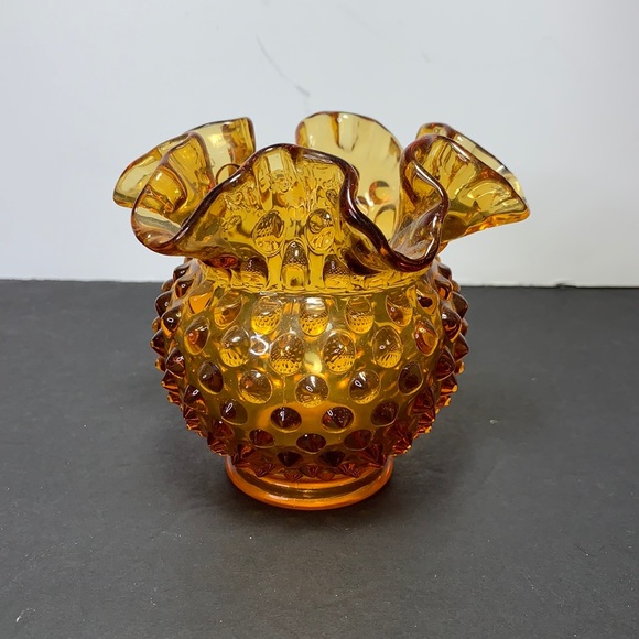 Fenton Other - Vintage Fenton Amber Hobnail Vase Gorgeous